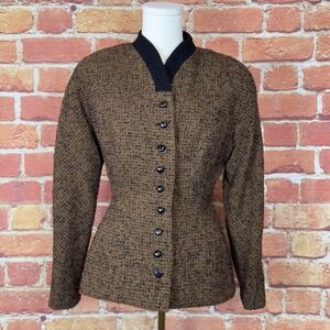 VTG Forstmann Rafi of New York 100% Virgin Wool Brown Jacket Women's No Size Tag